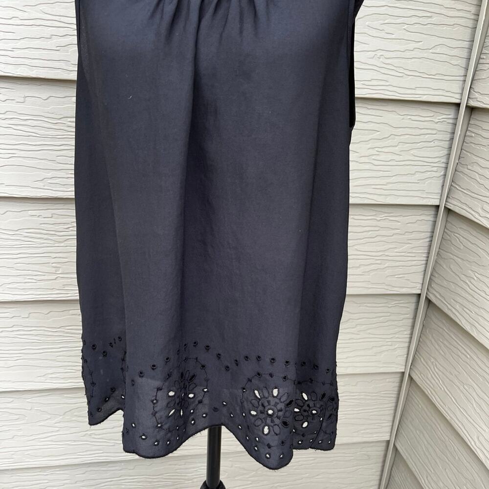 LOFT women’s size M tank top, black scoop neck, eyelet